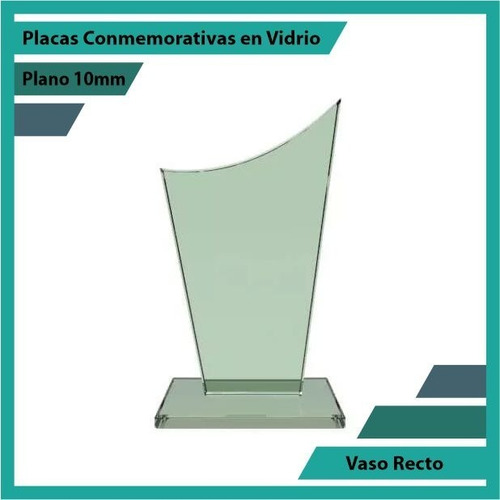 Trofeo En Vidrio Referencia Vaso Recto Pulido Plano 10mm