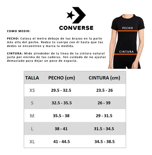 Medidas converse mujer hotsell