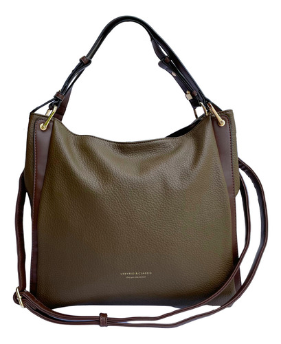 Bolsa Hobo Veryrio Feminina Grande Lateral E De Mão Cor Bolsa Verde-escuro