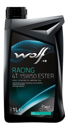 Aceite Wolf Moto 4t Racing Ester 15w50 Full Sintético - 1 Lt