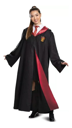 Capa De Harry Potter Disfraz Cosplay Bordada + Varita Mágica