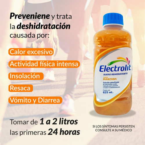 Electrolit Suero Rehidratante Sabor Manzana 625ml 6pz