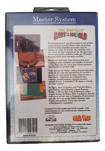 Cartucho The Simpsons Bart Vs. The World - Lacrado Tectoy