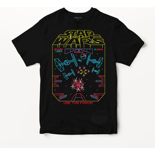 Remera Star Wars Use The Force (negra:) Ideas Mvd