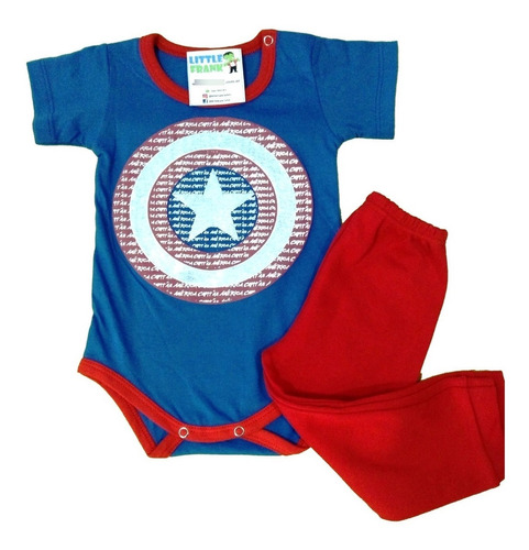 Conjunto Capitan America Body Y Pantalon Bebe Hasta 2 Años