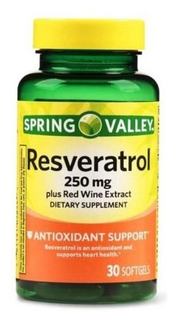 Resveratrol 250mg 30 Caps Spring Valley. Antioxidante Tienda