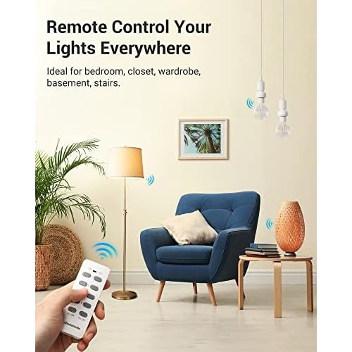 Enchufe De Lámpara De Luz De Control Remoto E26 Soport...
