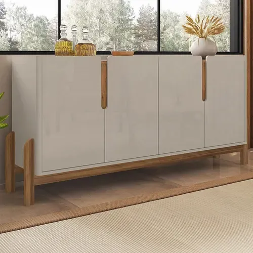 Balcão Buffet Lizz 4 Portas Off White/cedro 050518