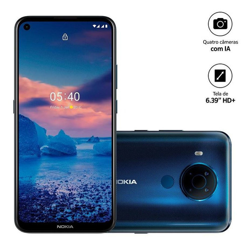 Smartphone Nokia 5.4 Azul 128gb 4gb Ram 6,39pol 48.0mp