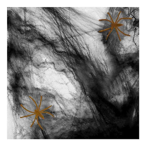 Imagem 4 de 4 de Teia De Aranha Falsa Para Decoração Halloween Preta