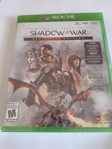 Middle Earth Shadow Of War Definitive Edition Xbox One Nuevo