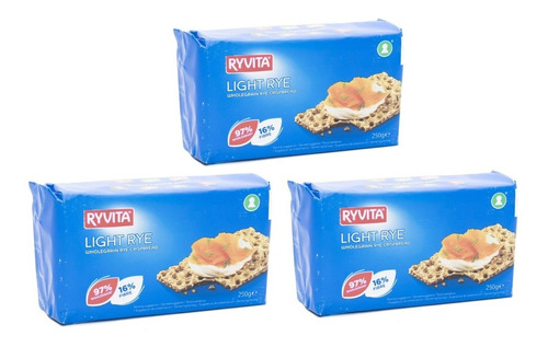 Pan Centeno Integral Tostado Claro 3 Pzs C/u 250 Gr Ryvita