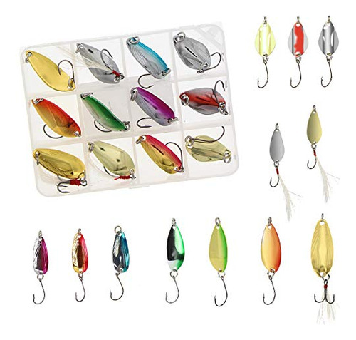 Juego De Cebos Metálicos Con Forma De Cuchara De Pesca Para