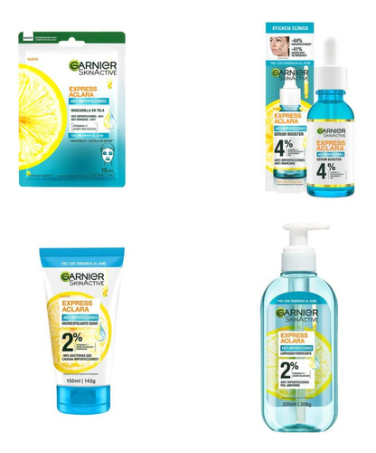 Kit Garnier Rutina Express Aclara Anti Acné Ácido Salicílico