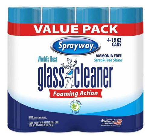 Sprayway Glass Cleaner Paquete De 4 Espumas