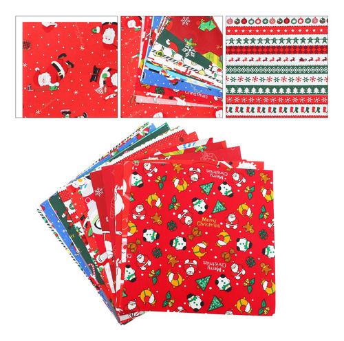 Navidad Tela Cuadrada De Algodón Con Retazos Navideños,