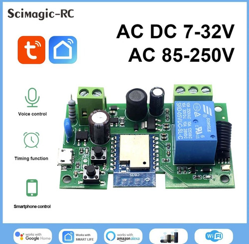 Módulo Rele Wifi Pulso 5va32v Abrir Portão Tuya Smart Alexa