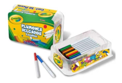 50 Plumones Super Tips Lavables Crayola Con Estuche Incluido