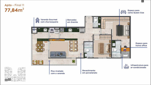 Imagem 9 de 14 de Lançamento Aptos 2 Suites, Cerca De 250m Orla Praia Itaguá