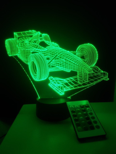 Imagen 3 de 8 de Lampara Led 3d Con Control Carro De Carreras