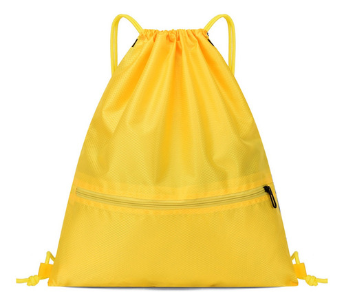 Mochila Deportiva Con Cordón Negra Impermeable, Viaje Al Gimnasio