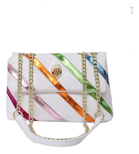 Versátil Bolsa Bandolera Cadena Rayas Cross Body