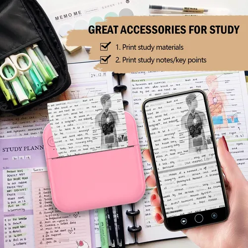Impresora Térmica Mini Huijutchen Pocket Rosa, Sin Tinta
