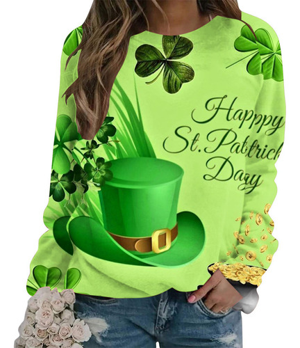 Blusa Holgada K Estampada A La Moda Del Día De San Patricio