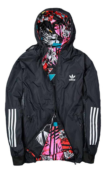 jaqueta corta vento adidas feminina rosa preta impermeável