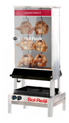 Asador Criollo Sol Real Ac6p Sin Humo 6 Pollos - Premium