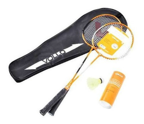 Kit Badminton Com 2 Raquetes E 3 Petecas Vollo