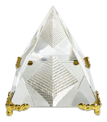 Pirámide Cristal Dorada Grande 9x8cm / Ambienteyaromas