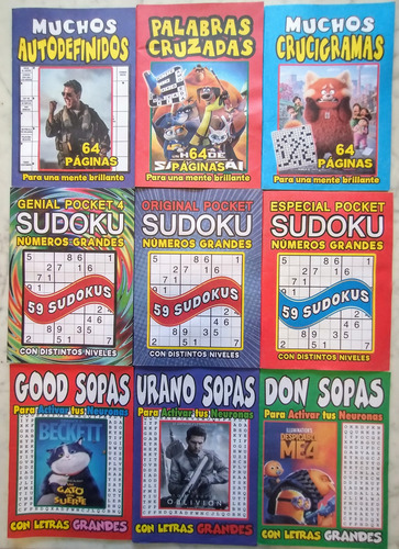 Crucigramas, Autodefinidos, Sopas, Palabras Cruzadas,sudokus