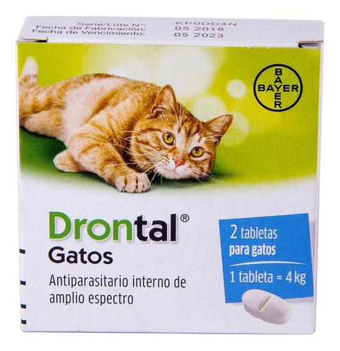 Antiparasitario Drontal Para Gatos X2 Tabletas Y A