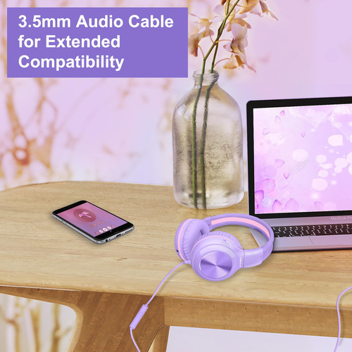 Auriculares Simolio Wired Para Niños Con Micrófono, Color Mo