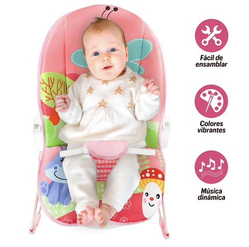 Silla mecedora para bebé Tiibaby Cartoon deluxe rosa