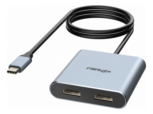 Adaptador Usb C A Hdmi Dual 4k 60hz, Divisor Usb C 2 Monitor