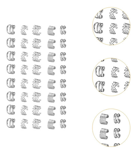 40x Cuentas Para, Anillos Trenzados Para El Plateado