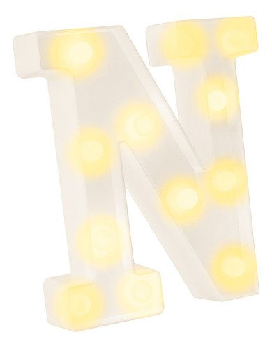 Anuncio luminoso Bluelander Luces de números del alfabeto color n - luz de color amarillo x 22.5cm de alto - 110V/220V