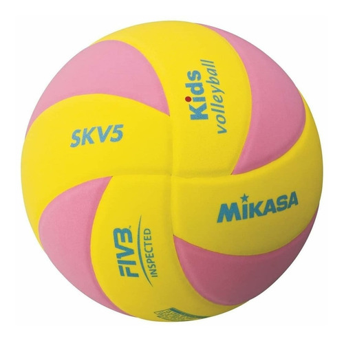 Pelota De Voley Mikasa Infantil Rosa Amarillo Skv5 Indoor