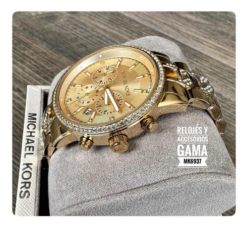 Reloj Michael Kors Ritz Modelo Mk6937 Original Para Dama Color de la correa Dorado Color del bisel Dorado Color del fondo Dorado