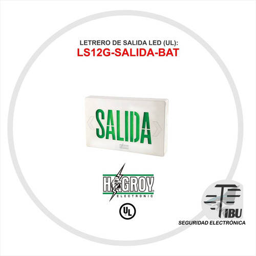 Letrero De Salida Led (ul): Ls12g-salida-bat