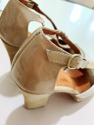 Zapato Punta Abierta Taco Alto