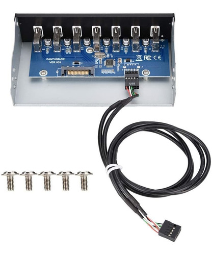 Panel Frontal Hub Usb 7 Puertos Fo Sa Usb 2.0 9-pin Optica