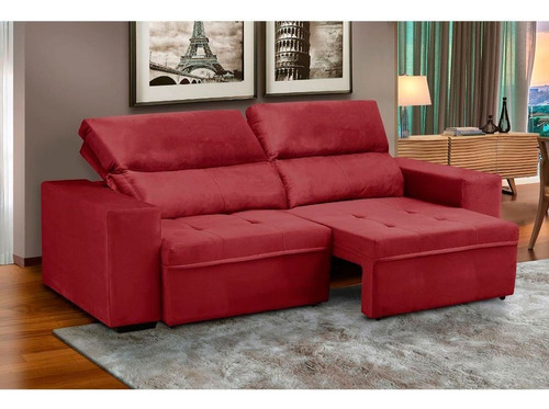 Tapicería retráctil reclinable Texas de 3 plazas, color rojo