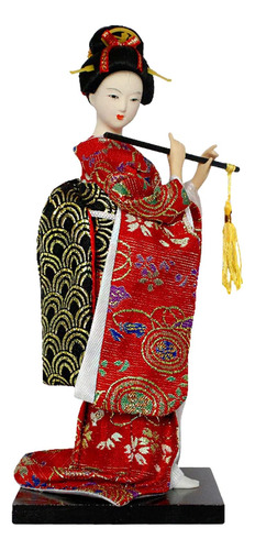 Estatua Asiática Geisha Japonesa Muñeca Kimono De Mesa De