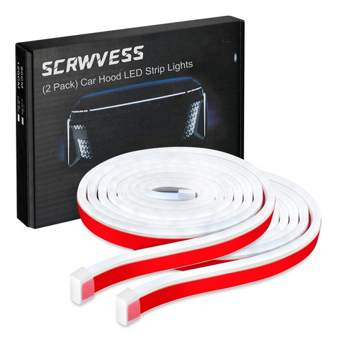 Scrwvess Coche Led Hood Light Strip 2 Pack,71 Pulgadas Blanc