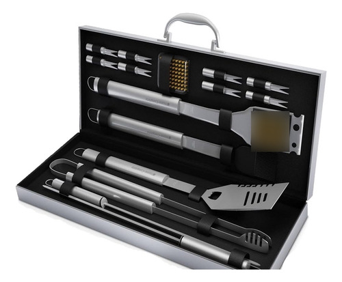 Juego Con 16 Accesorios Para Parrilla De Acero Inoxidable