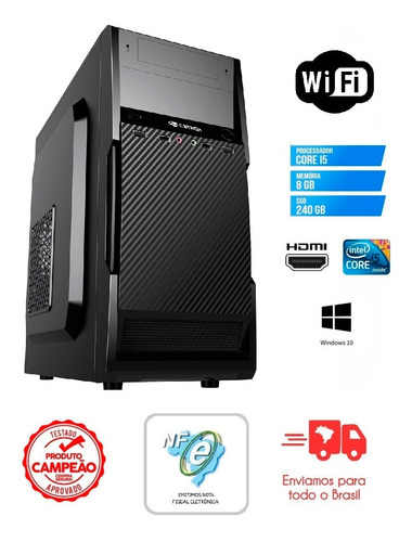 Imagem 1 de 5 de Cpu Computador Pc Intel Core I5-3470 8gb Ssd 240gb + Wifi Pc