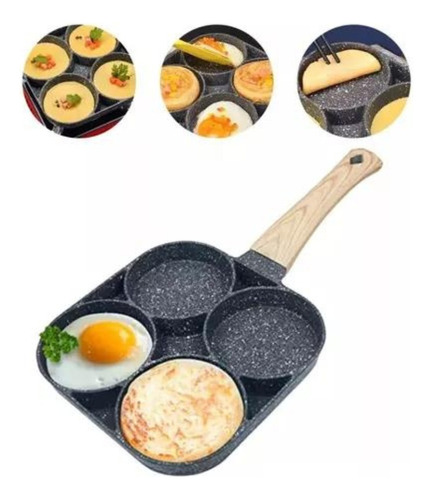 Sarten Antiadherente Con 4 Compartimentos Para Huevos Arepas